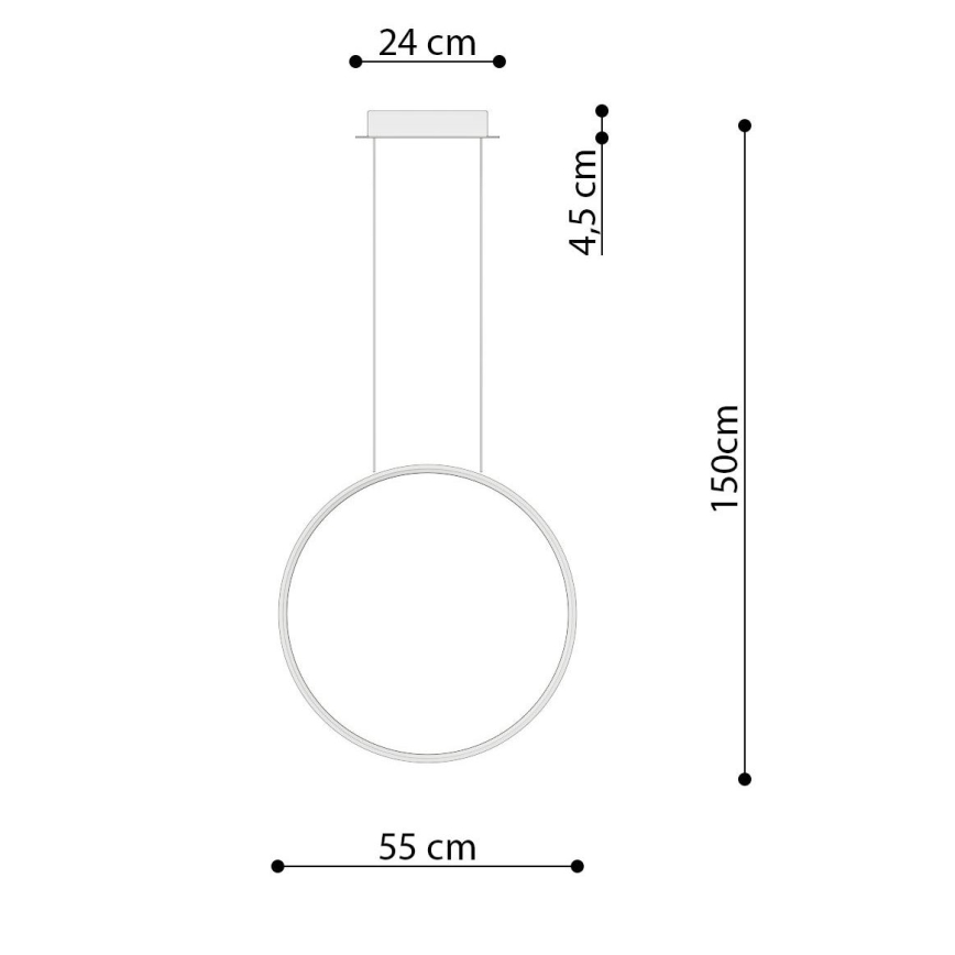 Thoro TH.220 - LED ljuskrona med textilsladd RIO LED/30W/230V CRI 90 3000K diameter 55 cm guld