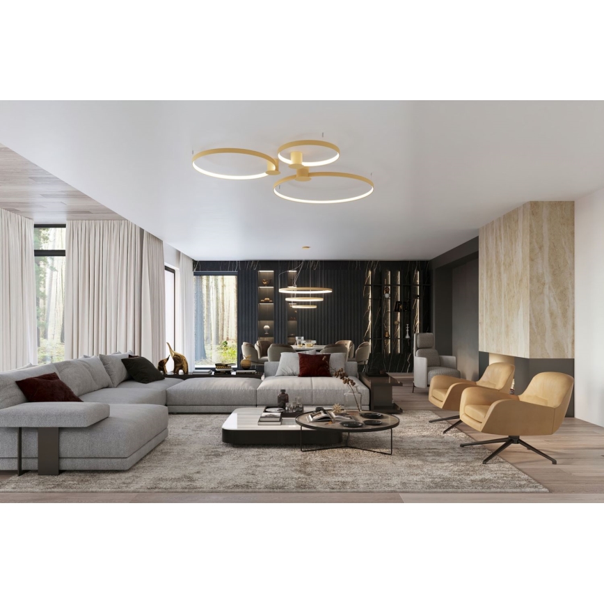 Thoro TH.224 - LED taklampa RIO LED/50W/230V CRI 90 3000K diameter 78 cm guld