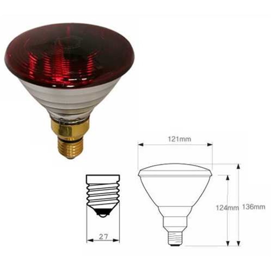 Tjockväggig infraröd reflektorlampa PHILIPS PAR38 E27/150W/230V