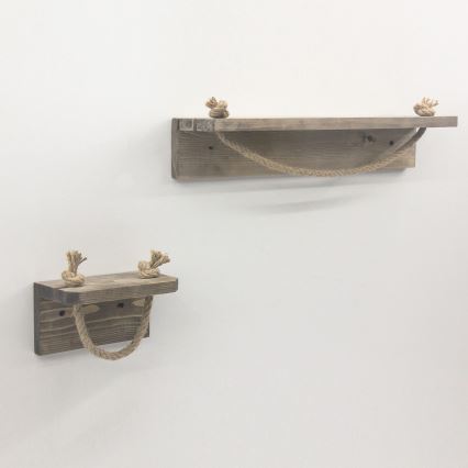 Toalettpappershållare 10,5x17 cm + vägghylla 10x50 cm gran