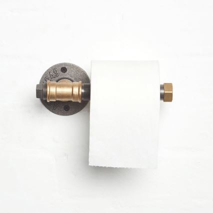 Toalettpappershållare  BORURAF 8x22 cm svart/guld