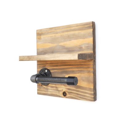 Toalettpappershållare med hylla BORU 14x30 cm gran