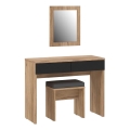 Toalettsbord ERO + pall brun/svart