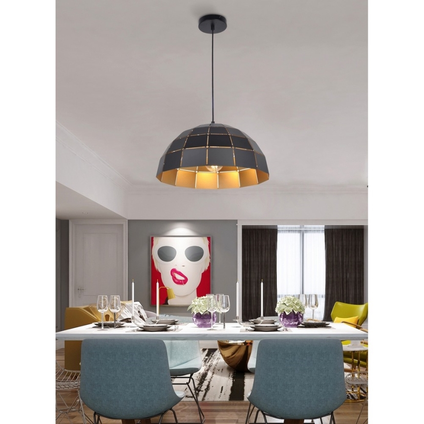 Top Light Apolo 30C - Ljuskrona med textilsladd APOLO 1xE27/40W/230V guld/svart