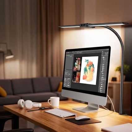 Top Light - LED dimbar bordslampa med klämma LYRA LED/18W/230V 3000-6500K svart