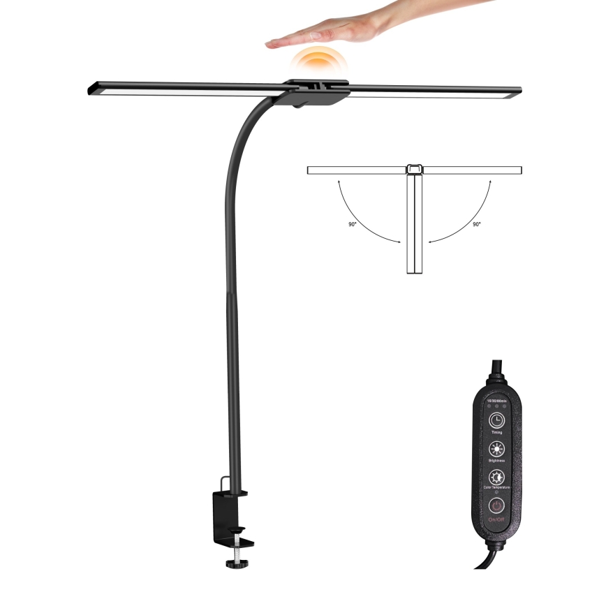 Top Light - LED dimbar bordslampa med klämma LYRA LED/18W/230V 3000-6500K svart