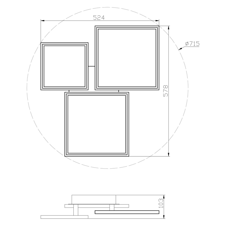 Top Light - Dimbar LED ytmonterad ljuskrona MERKUR LED/50W/230V 3000-6500K vit + fjärrkontroll