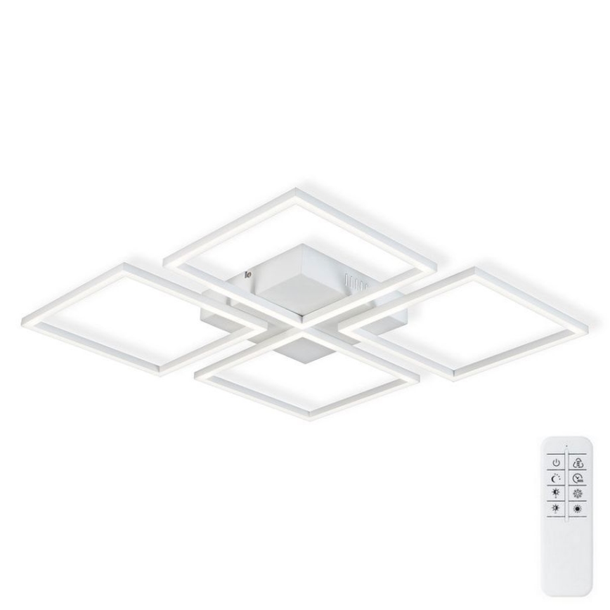 Top Light - Dimbar LED ytmonterad ljuskrona RIVIERA 4xLED/16,25W/230V vinklat vit + fjärrkontroll