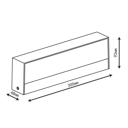 Top Light - LED-utomhusvägglampa IMOLA LED/16W/230V 3000/4000/6000K IP54 30 cm svart