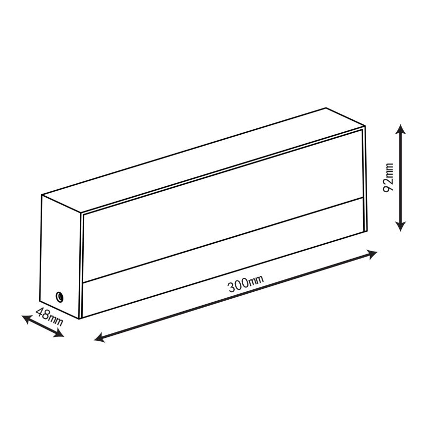 Top Light - LED-utomhusvägglampa IMOLA LED/16W/230V 3000/4000/6000K IP54 30 cm svart