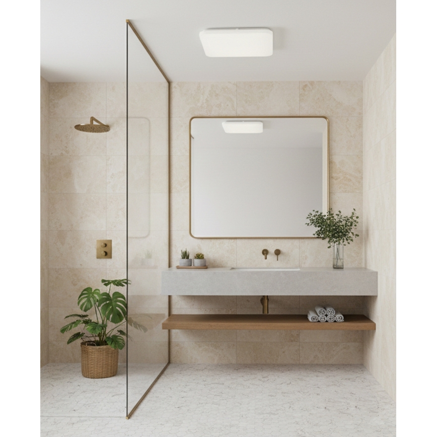 Top Light - LED badrumsarmatur DUNAJ LED/18W/230V 3000/4000/6500K IP44 27,5x27,5 cm vit