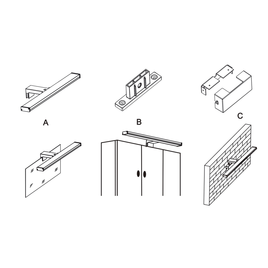 Top Light - LED-spegelbelysning för badrum TEXAS LED/8W/230V 3000/4000/6500K IP44 40 cm matt krom