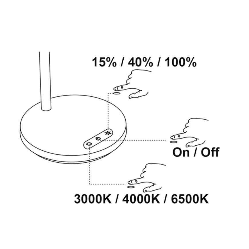 Top Light - LED dimbar beröringsstyrd bordslampa BELLA LED/4,8W/5V 3000/4000/6500K vit