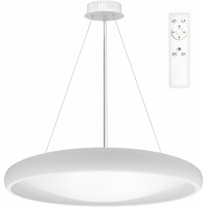 Top Light - LED ljusreglerad ljuskrona på textilsladd SALERNO LED/60W/230V 3000-6500K diameter 60 cm vit + fjärrkontroll
