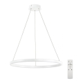 Top Light - LED ljusreglerad ljuskrona på textilsladd SATURN LED/30W/230V 3000-6500K vit + fjärrkontroll