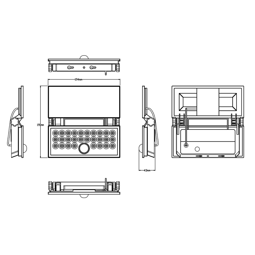 Top Light - LED Solcell vägg strålkastare med sensor HELEON PRO LED/8W/3,7V IP65 4000K 2600 mAh