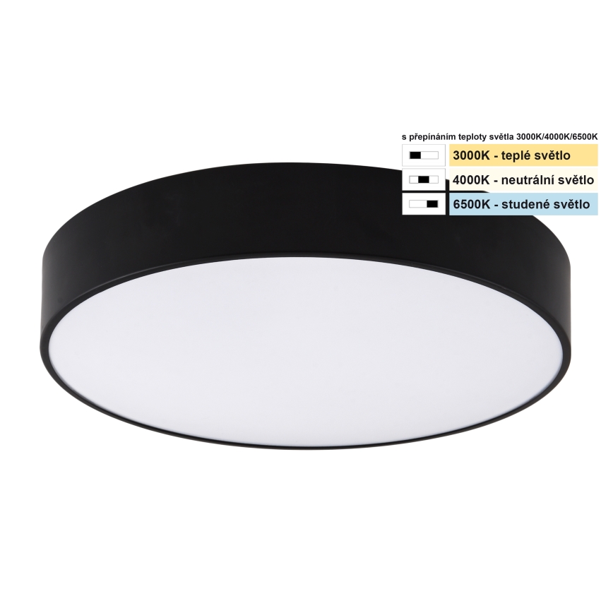 Top Light - LED taklampa för badrum PETAL LED/24W/230V IP44 3000/4000/6500K diameter 35 cm svart
