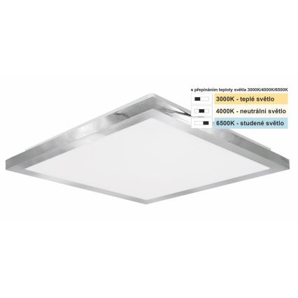 Top Light - LED taklampa för badrum SILVER LED/10W/230V IP44 3000/4000/6500K 28x28 cm matt krom