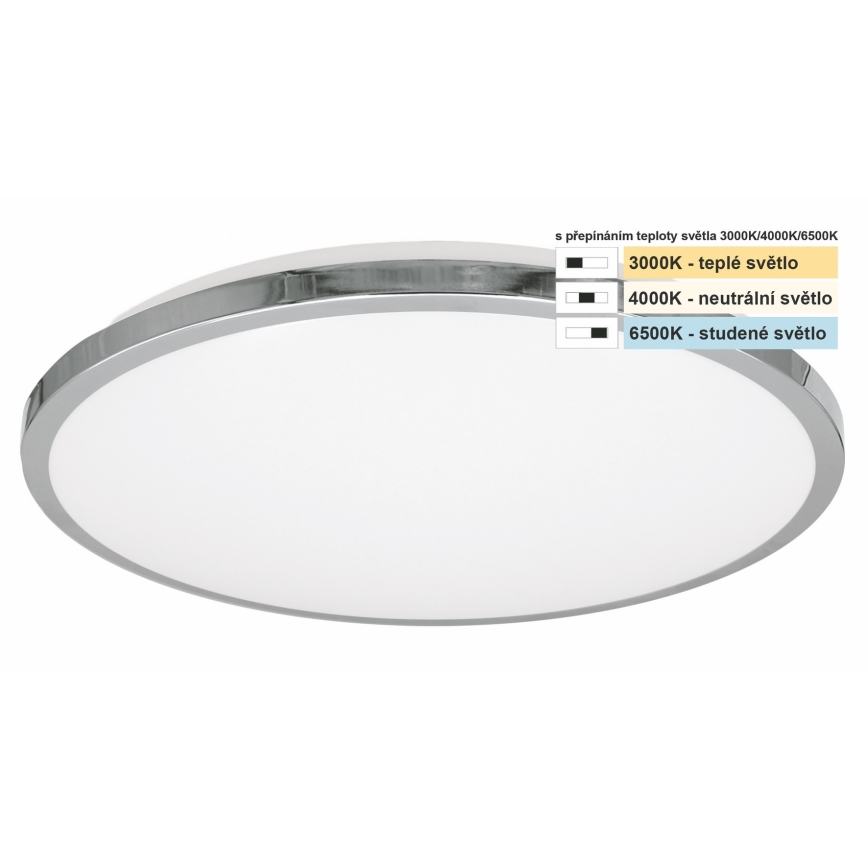 Top Light - LED taklampa för badrum SILVER LED/10W/230V IP44 3000/4000/6500K diameter 29 cm skinande krom