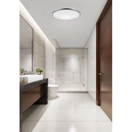 Top Light - LED taklampa för badrum SILVER LED/18W/230V IP44 3000/4000/6500K diameter 34 cm skinande krom