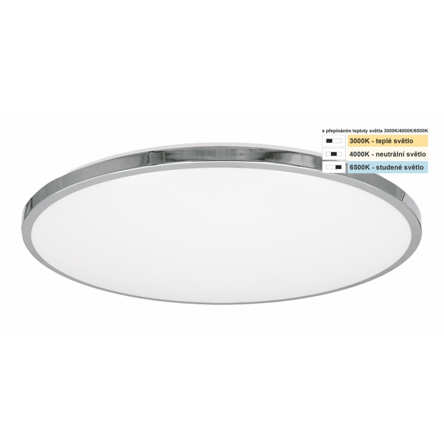 Top Light - LED taklampa för badrum SILVER LED/24W/230V IP44 3000/4000/6500K diameter 39 cm skinande krom