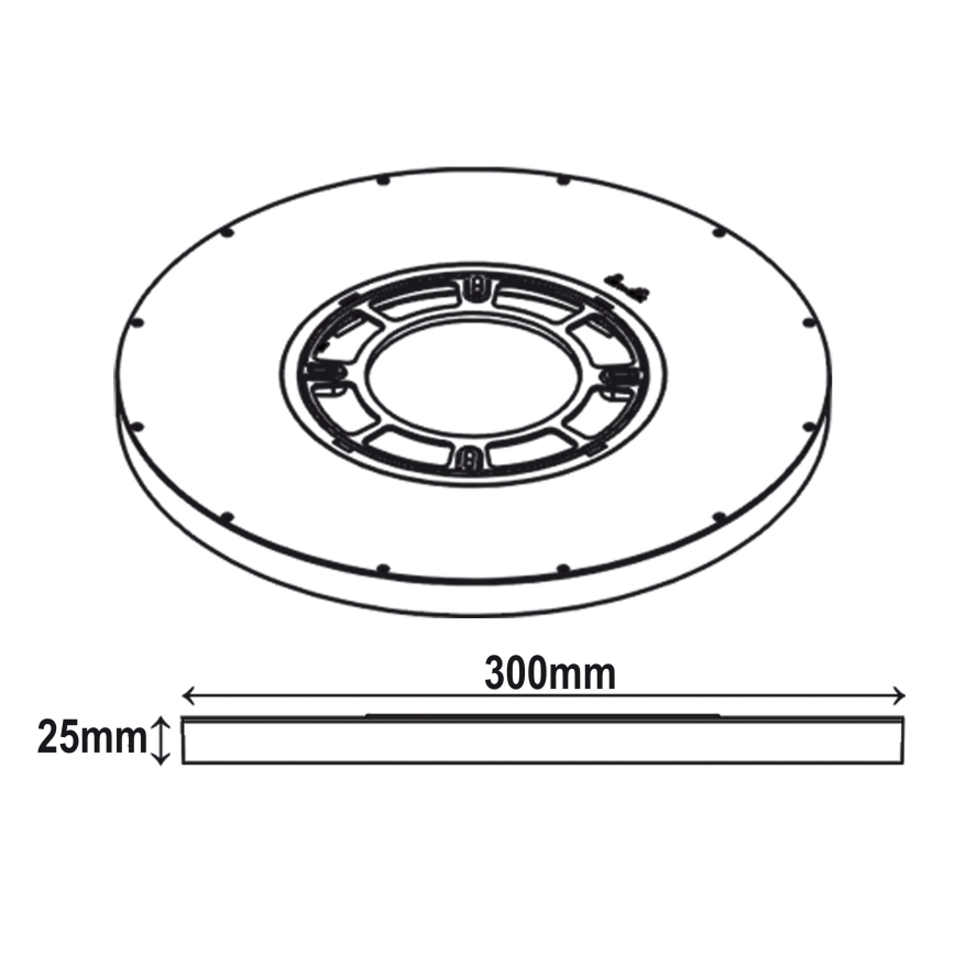 Top Light - LED taklampa REVIT LED/24W/230V 3000/4000/6500K diameter 30 cm svart