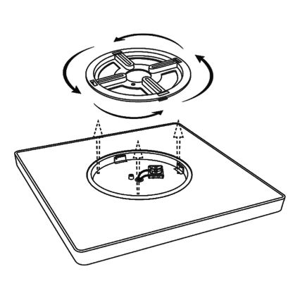 Top Light - LED Dimbar taklampa REVIT LED/50W/230V 3000-6500K 50x50 cm svart + fjärrkontroll