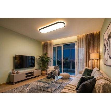 Top Light - Dimbar LED tak-/pendelarmatur OVAL LED/36W/230V 3000-6500K svart + fjärrkontroll