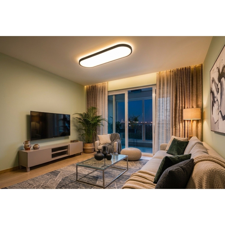 Top Light - Dimbar LED tak-/pendelarmatur OVAL LED/36W/230V 3000-6500K svart + fjärrkontroll