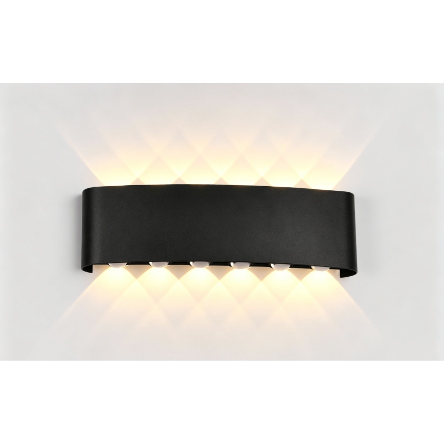Top Light - LED-utomhusvägglampa RAY LED/10W/230V 3000/4000/6500K IP54 svart