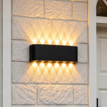 Top Light - LED-utomhusvägglampa RAY LED/10W/230V 3000/4000/6500K IP54 svart