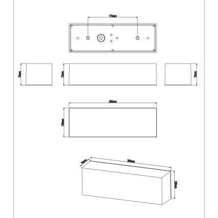 Top Light - LED Vägglampa för badrum BOXTER LED/12W/230V IP65 4000K