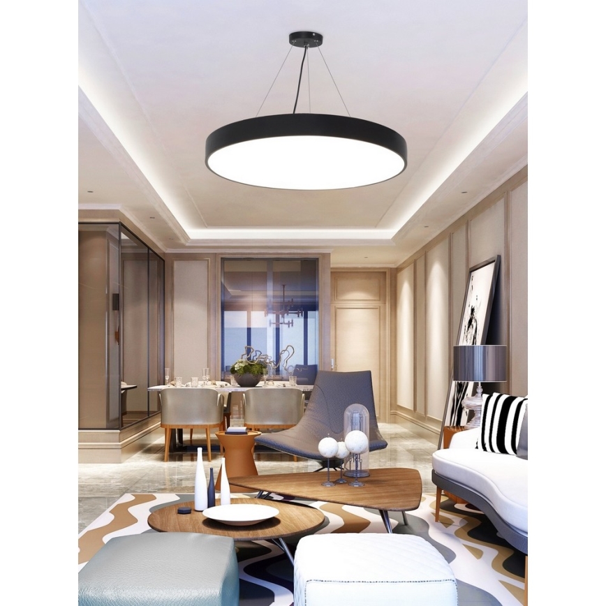 Top Light Metal 60CZ +Fjärrkontrol - LED ljusreglerad ljuskrona på textilsladd METAL LED/60W/230V svart