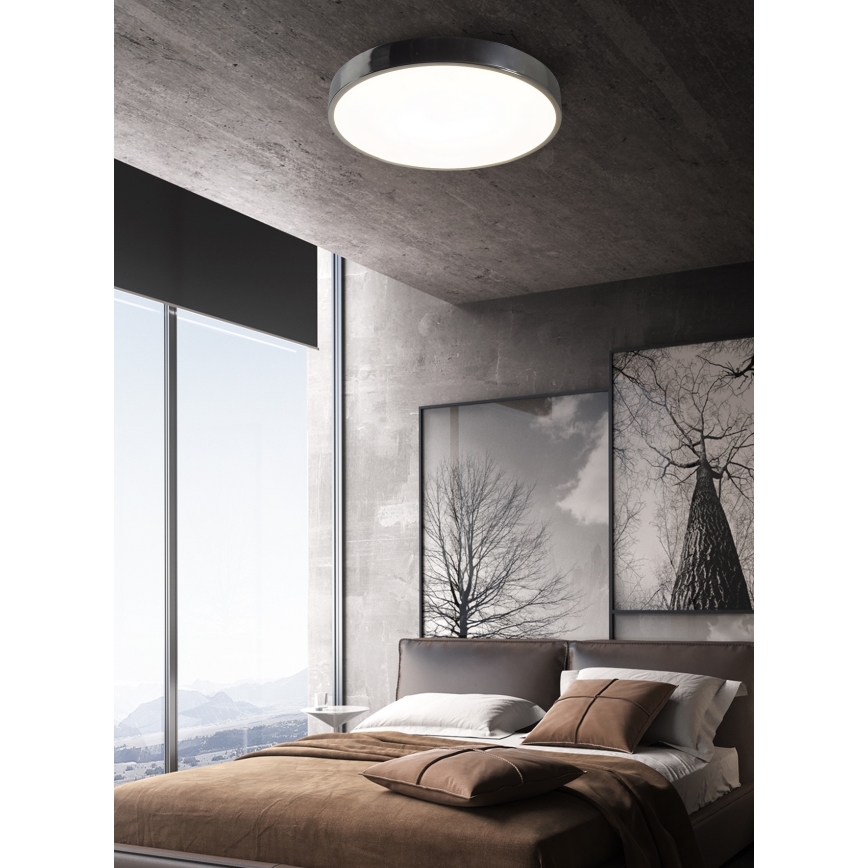 Top Light Metall 40CR fjärrkontrol - LED Dimbar taklampa METAL LED/51W/230V skinande krom + fjärrkontroll