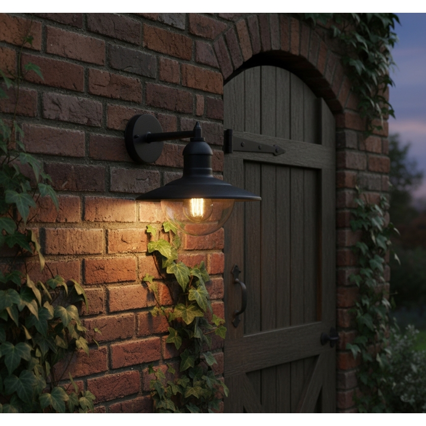 Top Light - Utomhusvägglampa VERONA 1xE27/12W/230V IP44 svart