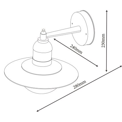 Top Light - Utomhusvägglampa VERONA 1xE27/12W/230V IP44 svart