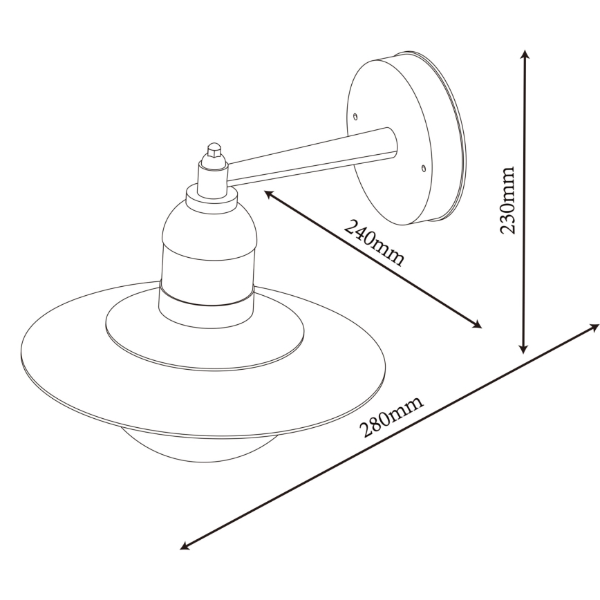 Top Light - Utomhusvägglampa VERONA 1xE27/12W/230V IP44 svart