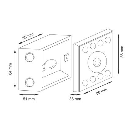 Touch strömbrytare med dimmer för enfärgade LED-remsor 12-24V 4-kanal