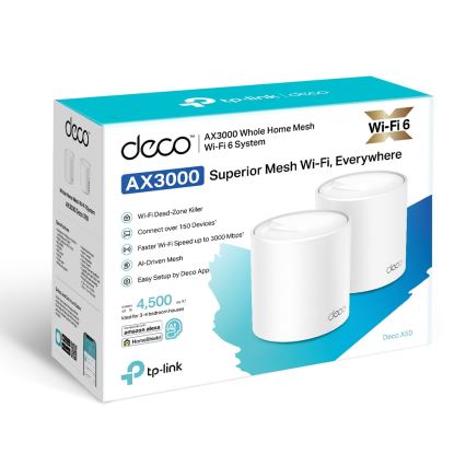 TP-Link - 2-pack Wi‑Fi 6 mesh-system för hela hemmet Deco X50