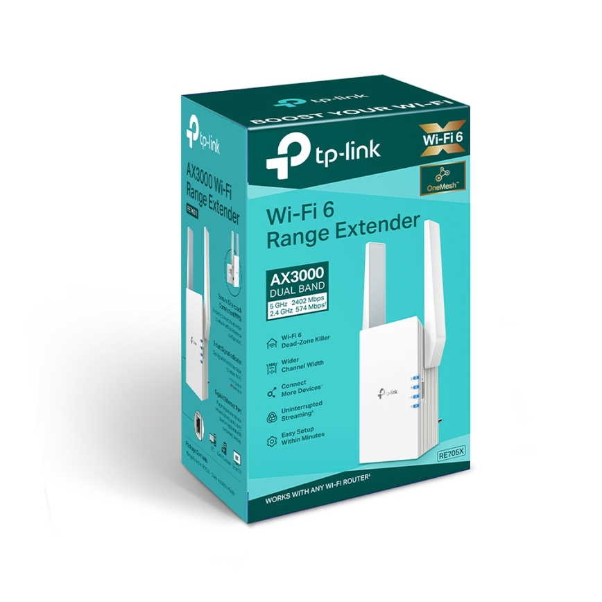TP-Link - Dubbelbands Wi‑Fi 6-förlängare RE705X