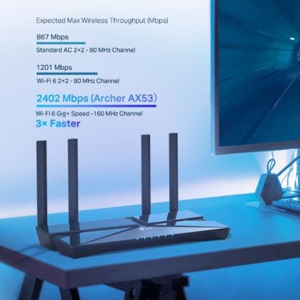 TP-Link - Dubbla band gigabit Wi‑Fi 6-router Archer AX53