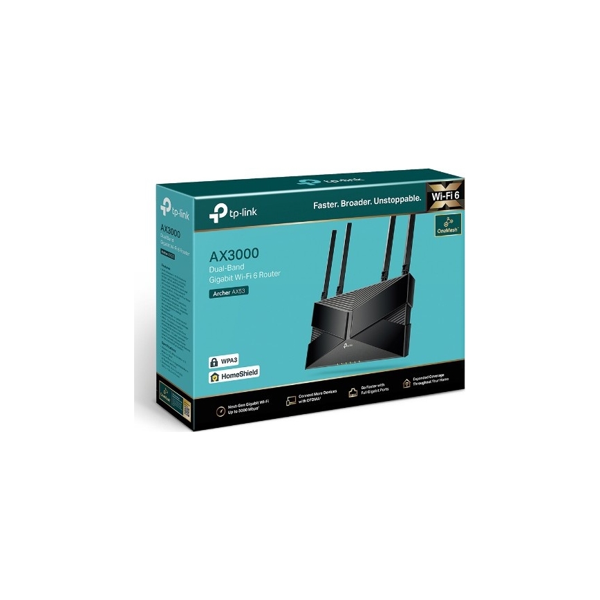 TP-Link - Dubbla band gigabit Wi‑Fi 6-router Archer AX53