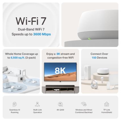 TP-Link - Mesh Wi-Fi 7-system för hela hemmet