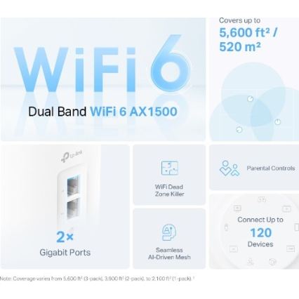 TP-Link - Set med 3 Wi‑Fi 6-meshenheter för hela hemmet