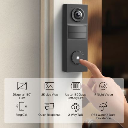 TP-Link - Smart mini videodörrklocka Wi-Fi