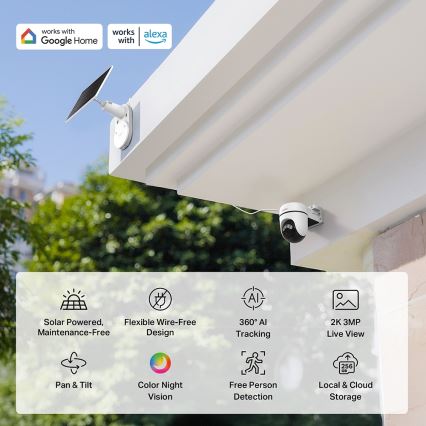 TP-Link - Smart solcellsdriven kamera 5V IP65 Wi-Fi