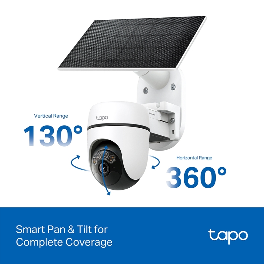TP-Link - Smart solcellsdriven kamera 5V IP65 Wi-Fi