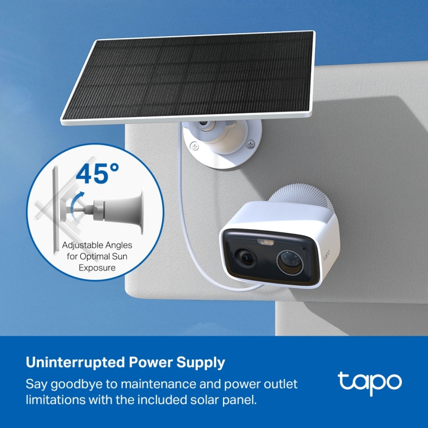 TP-Link - Smart solcellskamera 5200 mAh 5V IP65 Wi-Fi