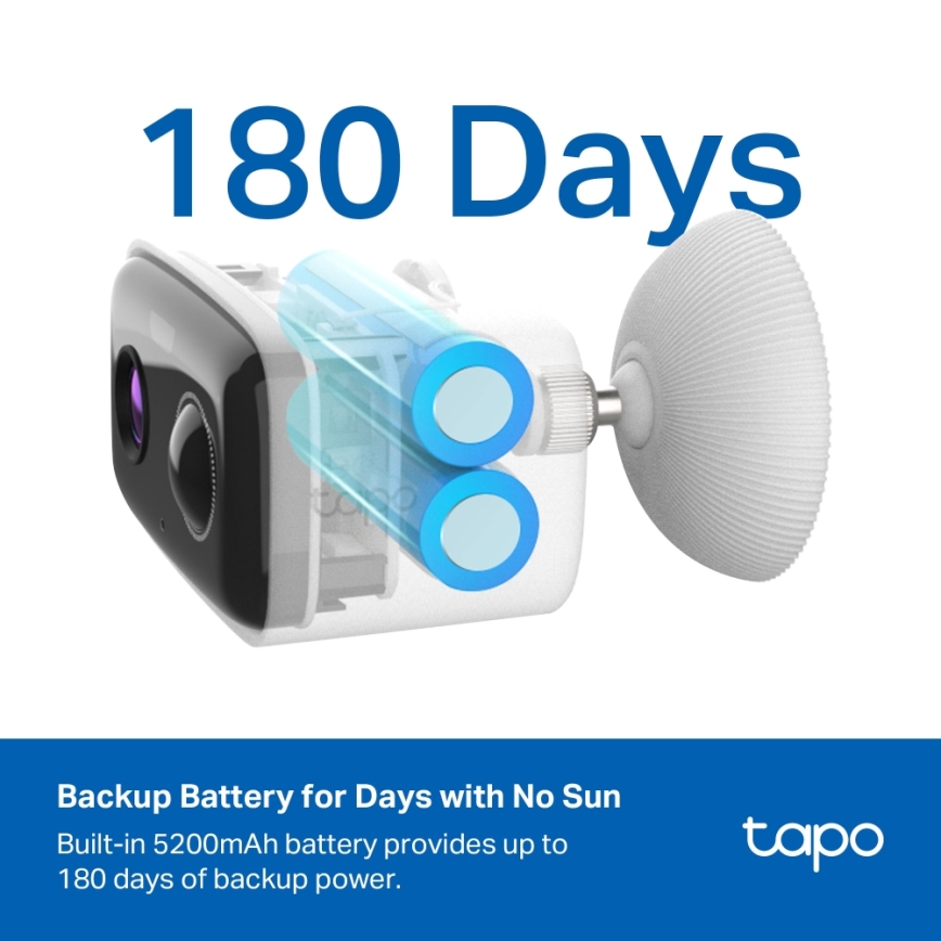 TP-Link - Smart solcellskamera 5200 mAh 5V IP65 Wi-Fi