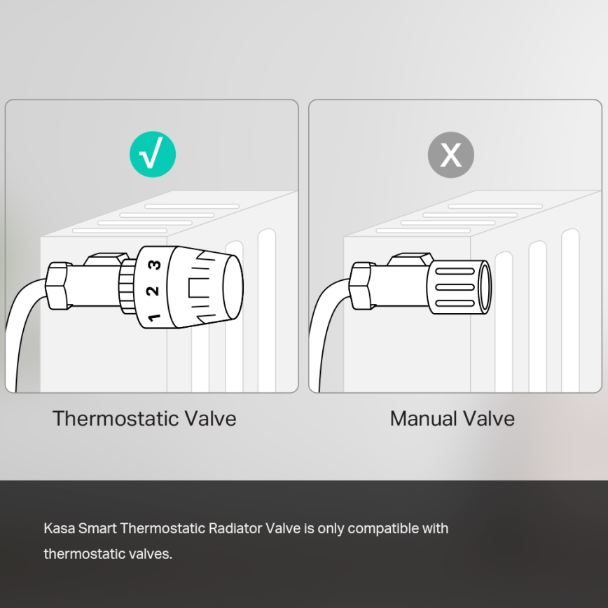 TP-Link - Smart termostatventilhuvud med LCD-display, 2x AA, Tuya